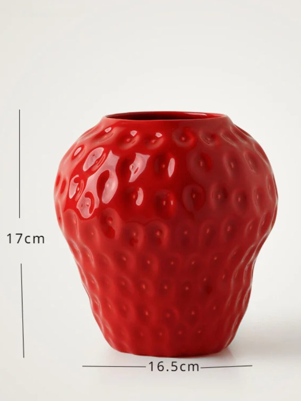 Red Strawberry Ceramic Vase
